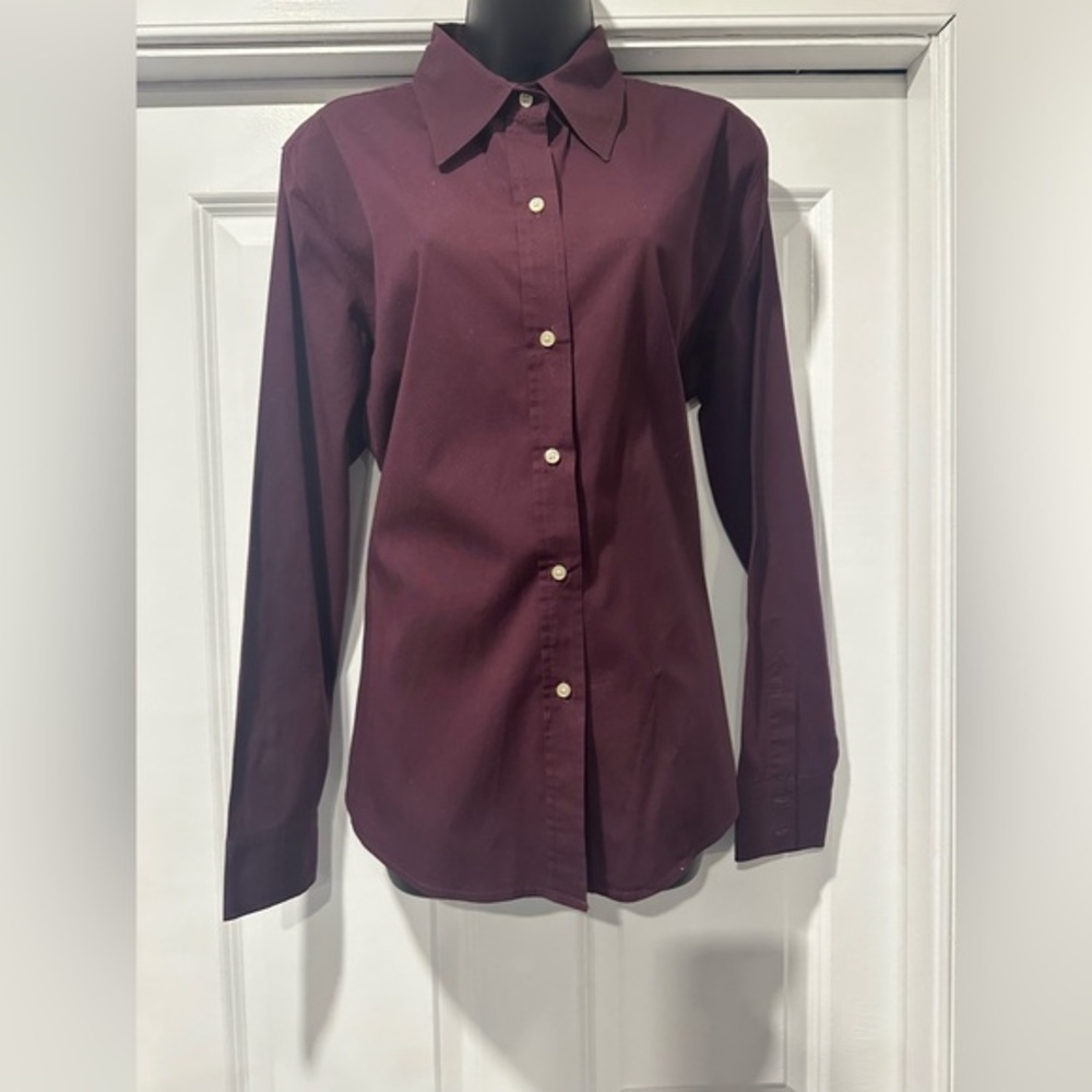 Women's Burgundy Button-Up Shirt